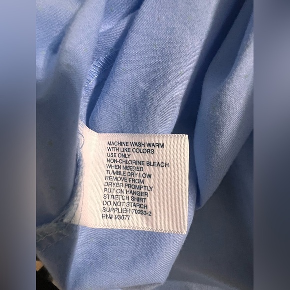 Stafford Shirt Blue XL Sz 17.5 34/35 Cotton Blend Travel - Picture 5 of 8